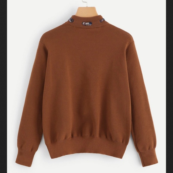 NEW block  cute bow neck sweater - Picture 2 of 3